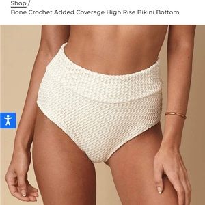 NWOT Montce crochet high waist additional coverage bottom, Small in Bone